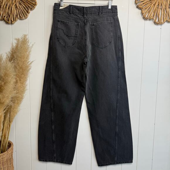 Free People jeans straight-leg high rise cotton streetwear boho pants 32 - Picture 5 of 9